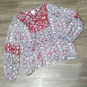 Target Knox rose grey maroon multicolored blouse